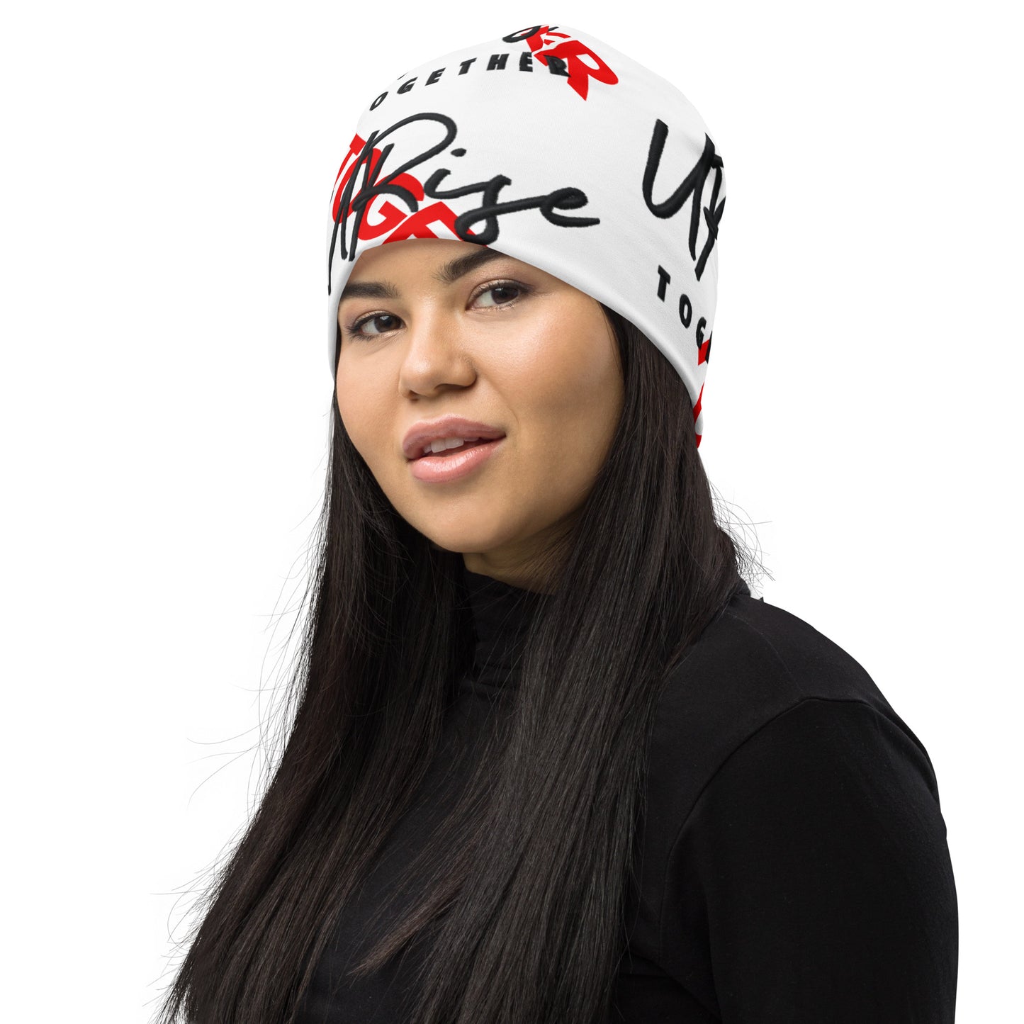 URise Together Unisex All-Over Logo Beanie