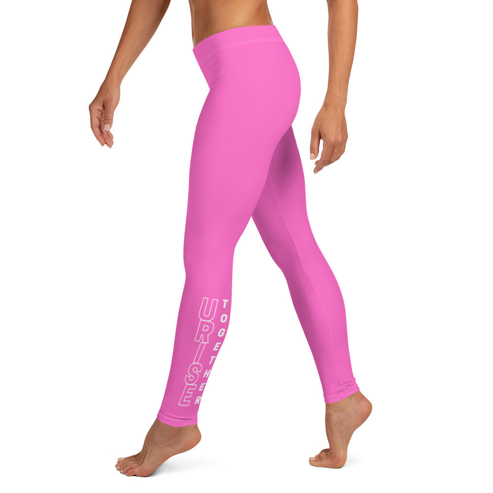 URise Together Leggings - Pink/ White