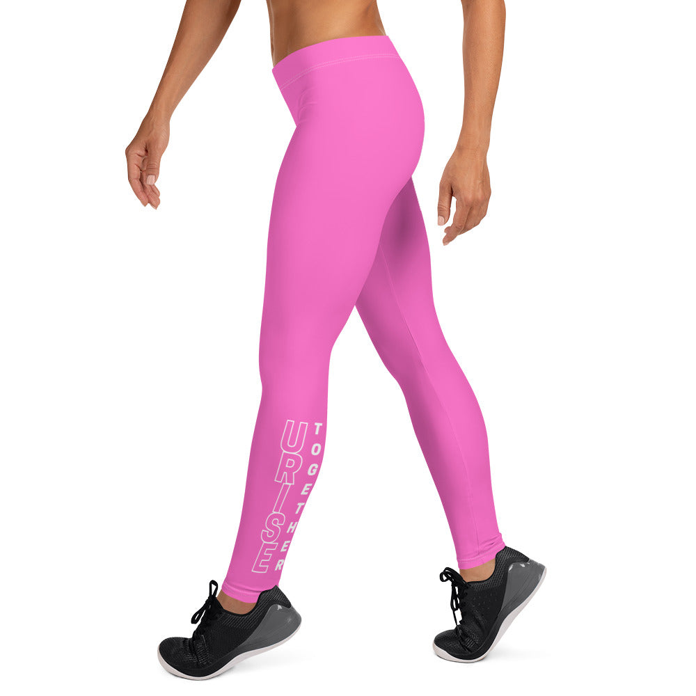 URise Together Leggings - Pink/ White