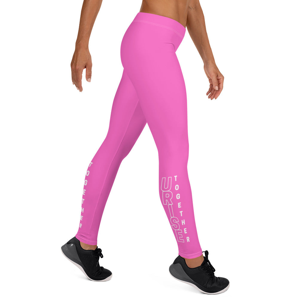 URise Together Leggings - Pink/ White