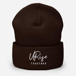 "URise Together" Embroidered Cuffed Beanie - Brown - URiseTogetherApparel