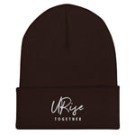 "URise Together" Embroidered Cuffed Beanie - Brown - URiseTogetherApparel