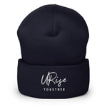 "URise Together" Embroidered Cuffed Beanie - Navy - URiseTogetherApparel