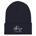 "URise Together" Embroidered Cuffed Beanie - Navy - URiseTogetherApparel