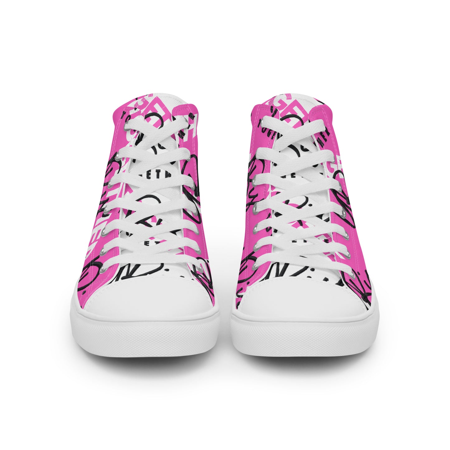 "URise Together" Men’s high top canvas shoes - PinkOut