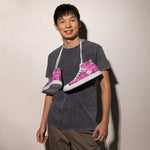 "URise Together" Men’s high top canvas shoes - PinkOut