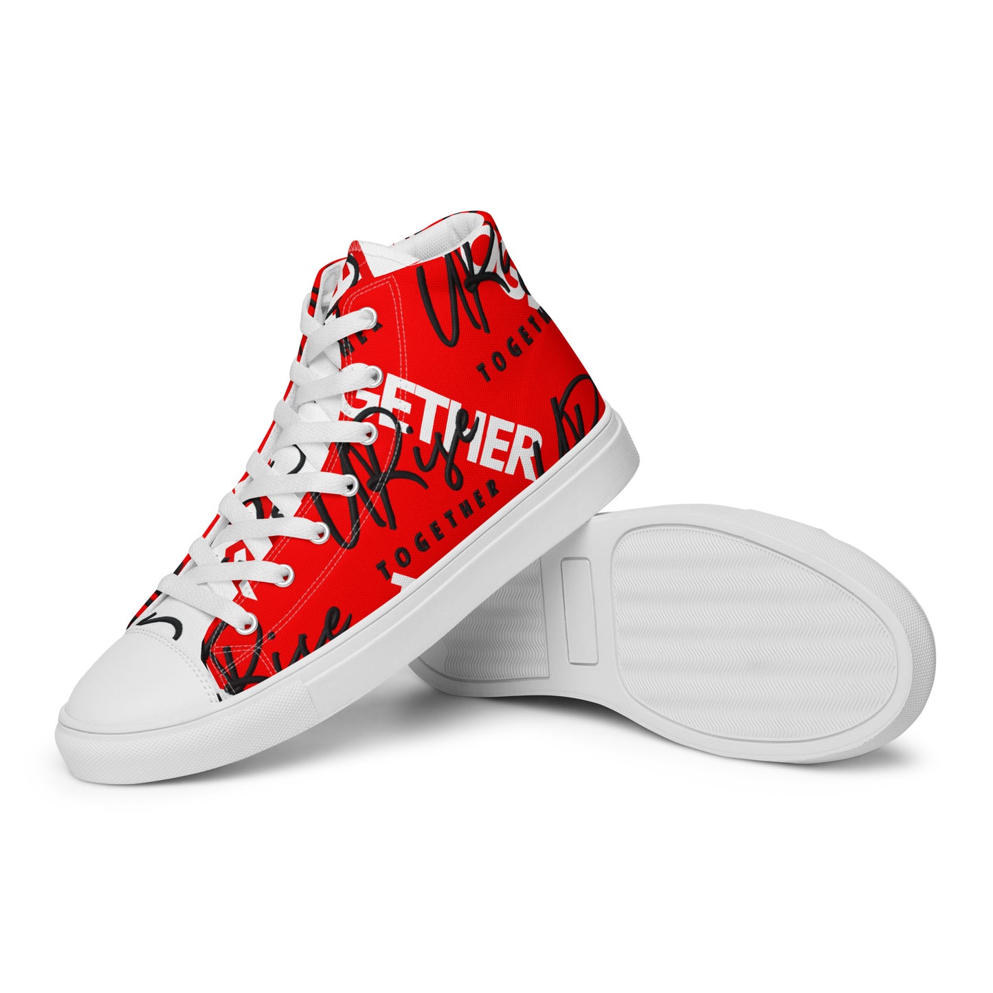 "URise Together" Men’s high top canvas shoes RedOut