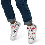 "URise Together" Men’s high top canvas shoes Wht/Red