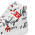 "URise Together" Men’s high top canvas shoes Wht/Red