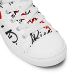 "URise Together" Men’s high top canvas shoes Wht/Red