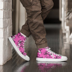 "URise Together" Men’s high top canvas shoes - PinkOut