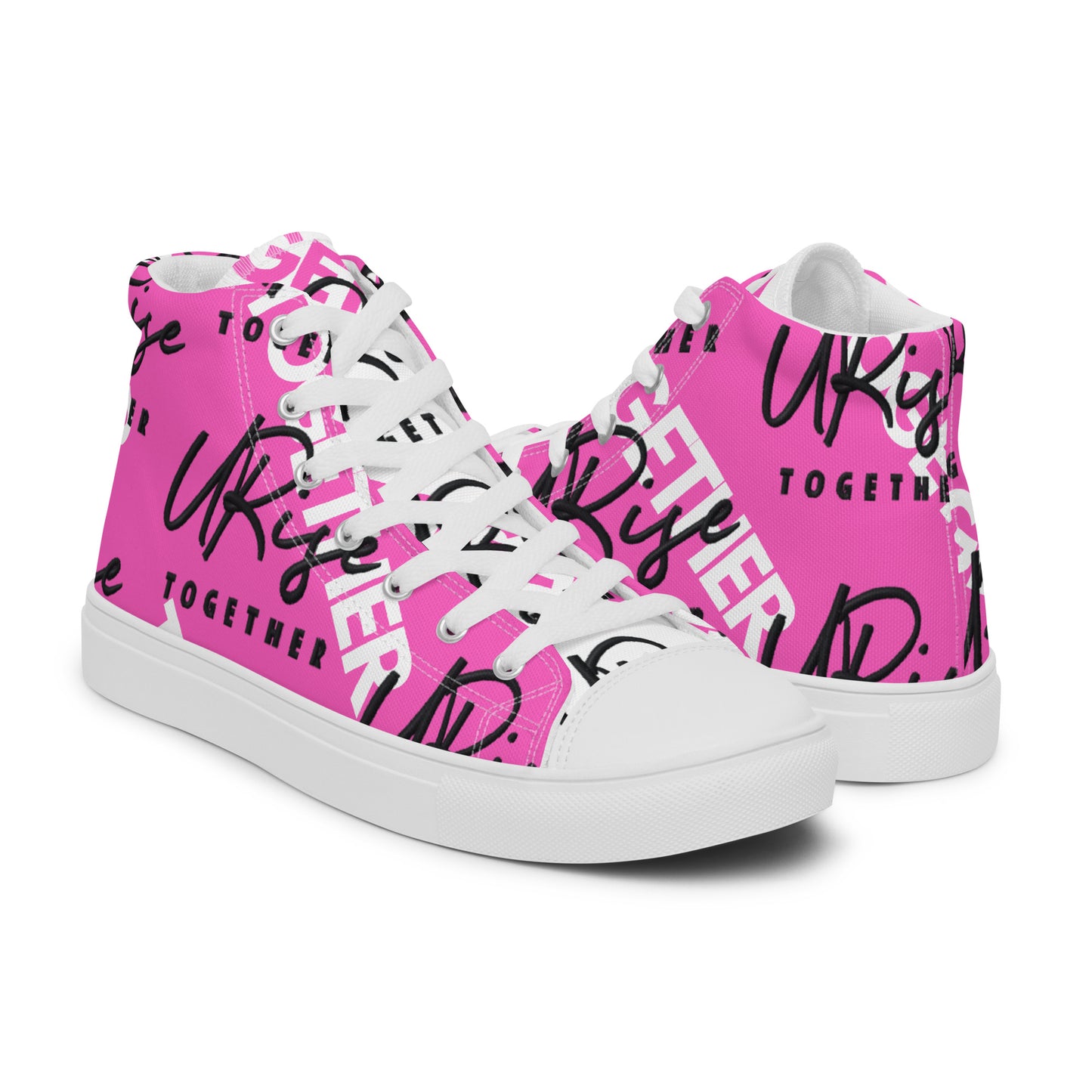 "URise Together" Men’s high top canvas shoes - PinkOut