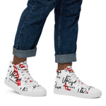 "URise Together" Men’s high top canvas shoes Wht/Red