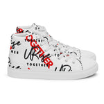 "URise Together" Men’s high top canvas shoes Wht/Red