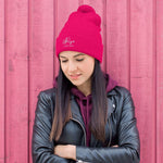 "URise Together" Embroidered Cuffed Beanie - Pink - URiseTogetherApparel