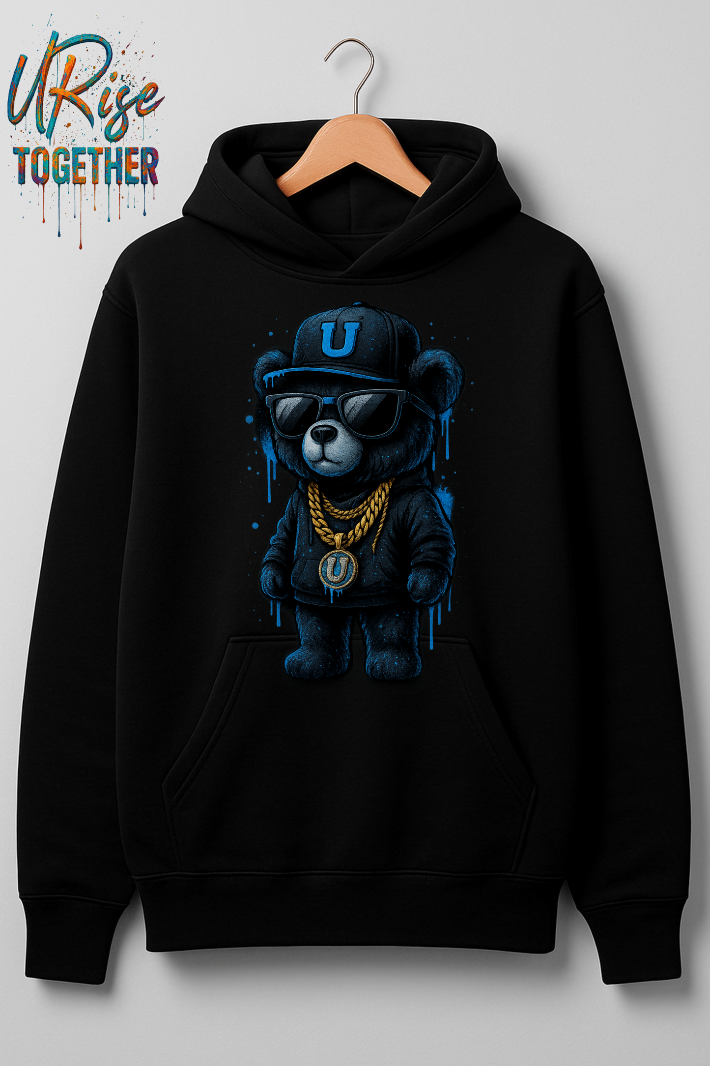 Graffiti Bear URise Heavy Cotton Hoodie Unisex