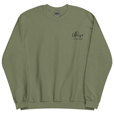 "URise Together" Embroidered Sweatshirt - Military Green - URiseTogetherApparel