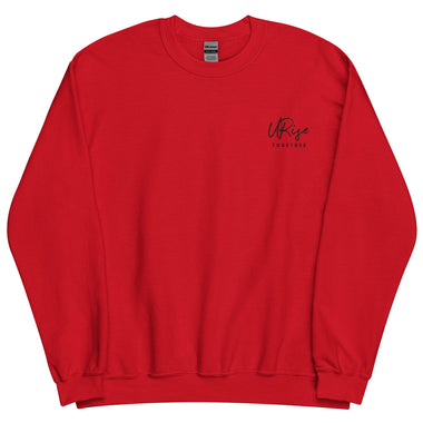 "URise Together" Embroidered Sweatshirt - Red - URiseTogetherApparel