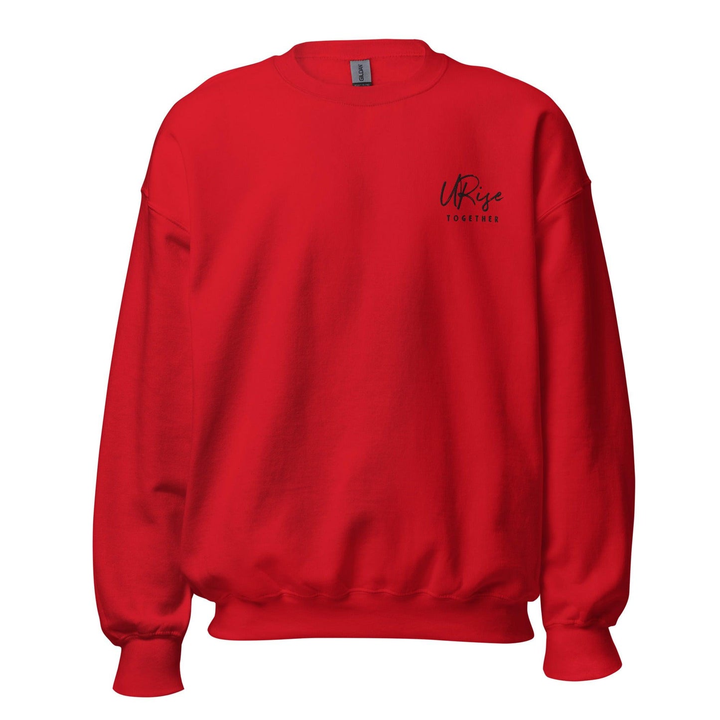 "URise Together" Embroidered Sweatshirt - Red - URiseTogetherApparel