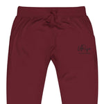 "URise Together" Embroidered fleece sweatpants - Maroon - URiseTogetherApparel