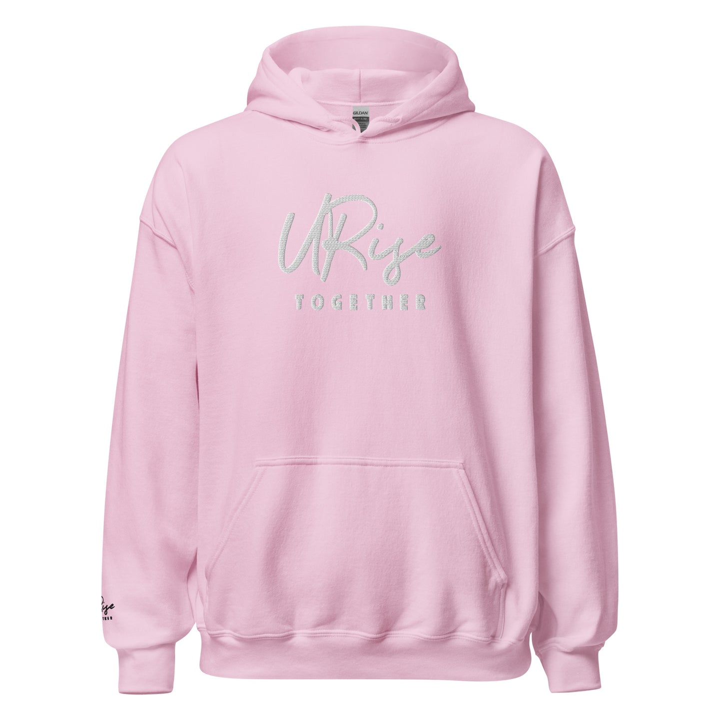 "URise Together" Embroidered Hoodie Pink