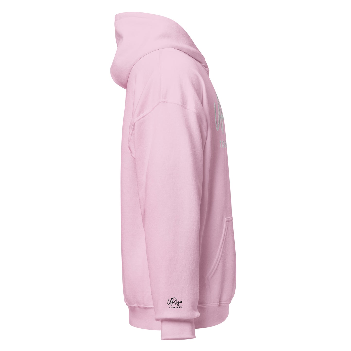 "URise Together" Embroidered Hoodie Pink