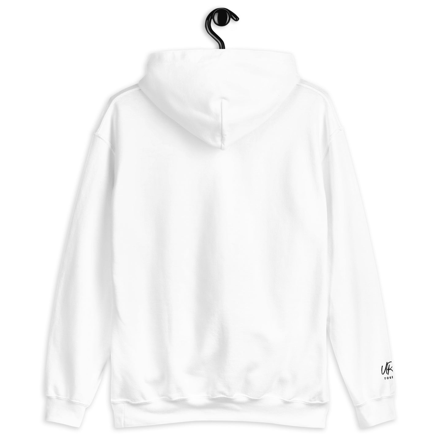 URise Together Logo Unisex Embroidered Hoodie  Cotton- White