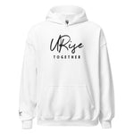 URise Together Logo Unisex Embroidered Hoodie  Cotton- White