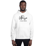 URise Together Logo Unisex Embroidered Hoodie  Cotton- White