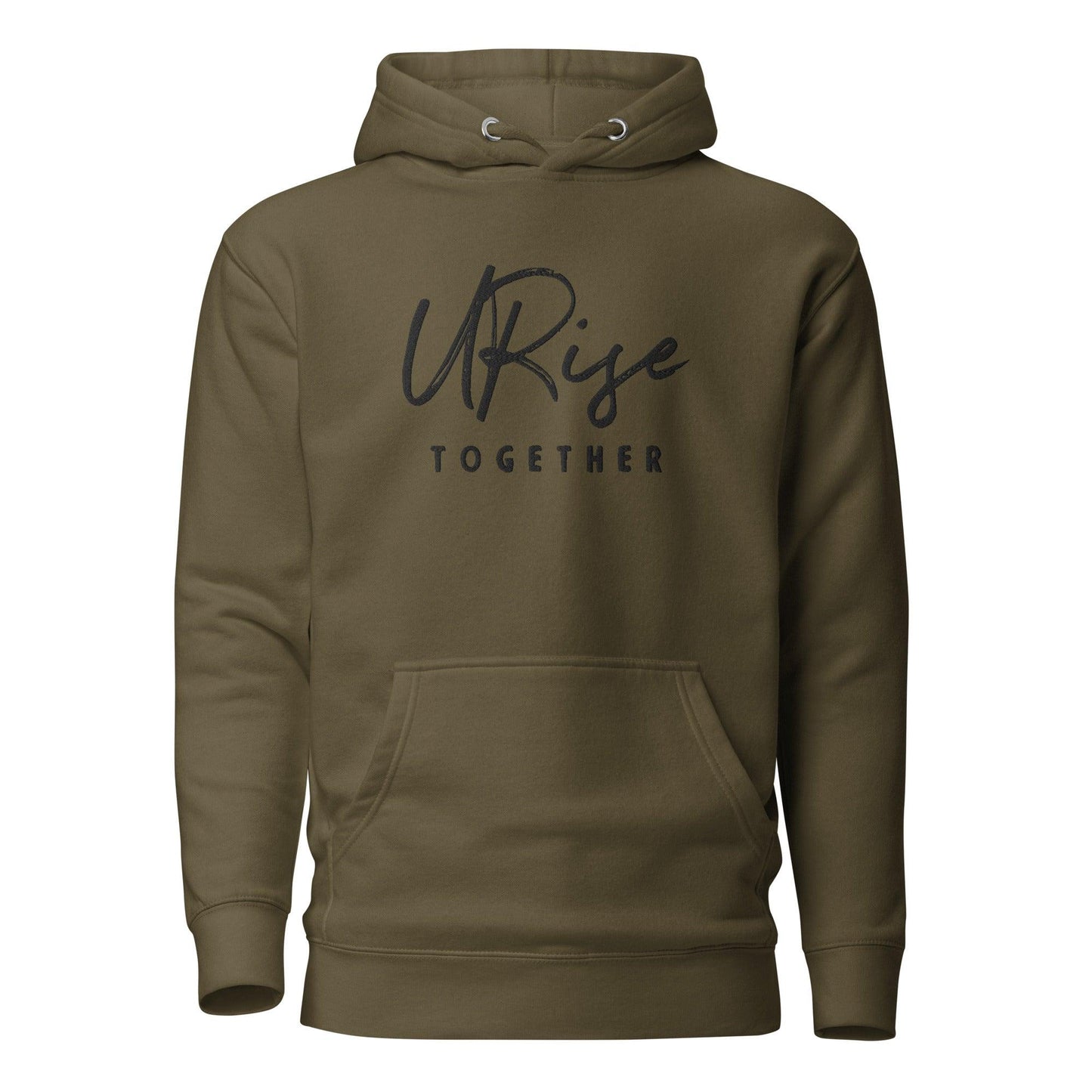 "URise Together" Embroidered logo Hoodie - Military Green - URiseTogetherApparel