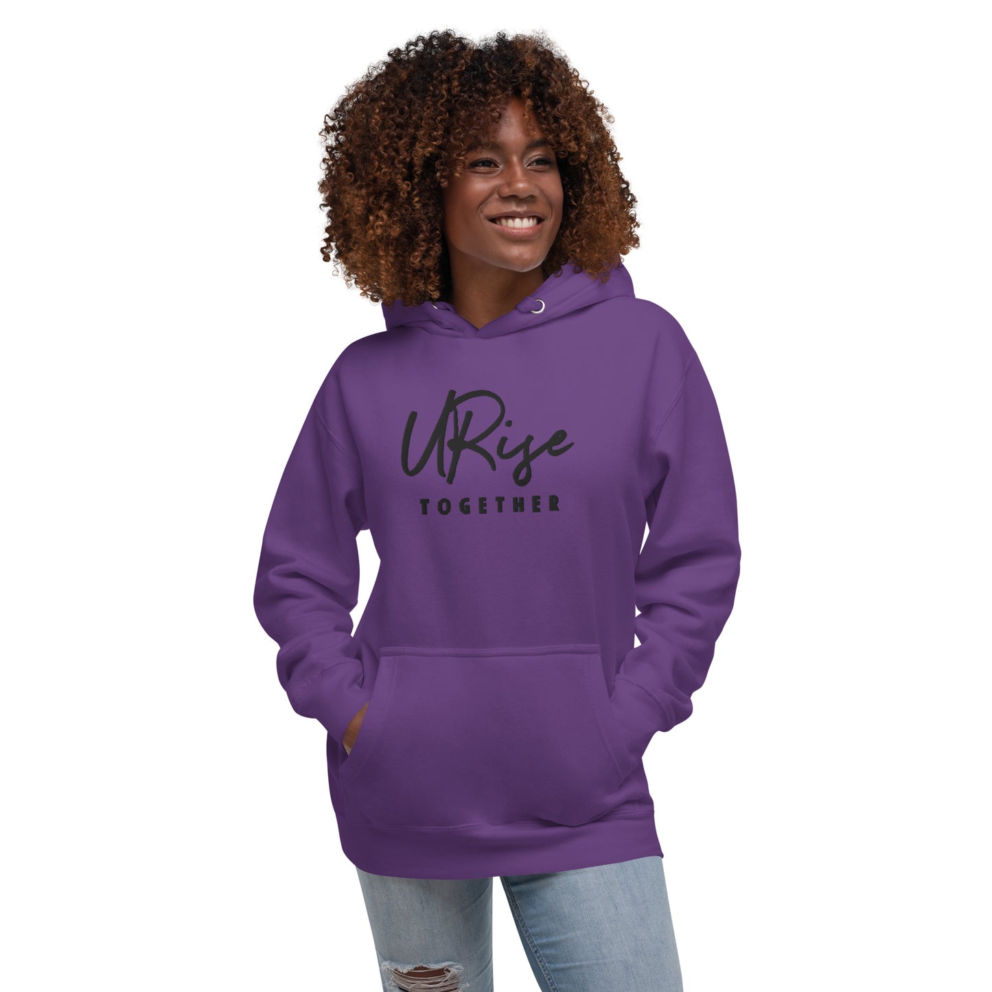 URise Embroidered Purple Hoodie