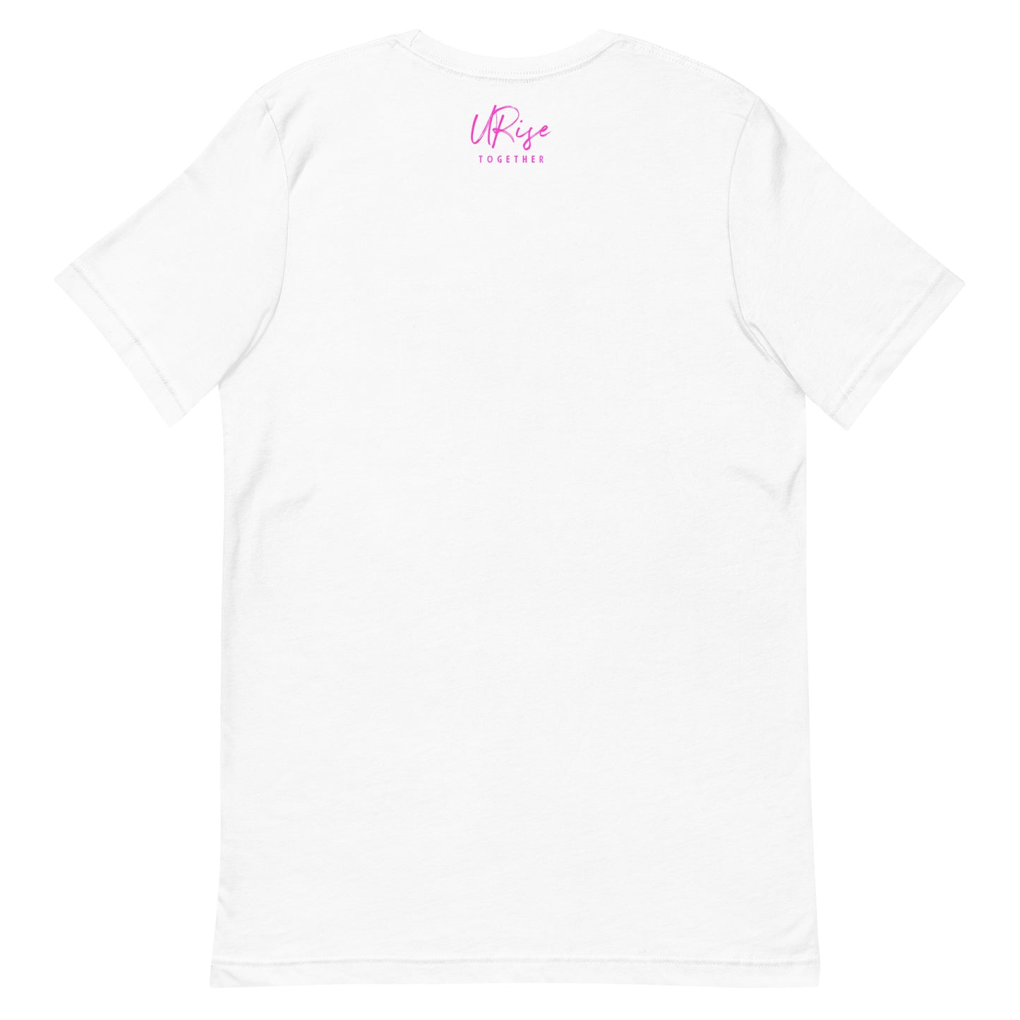 URise Together Logo Unisex Cotton T-shirt - White/ Pink