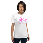 URise Together Logo Unisex Cotton T-shirt - White/ Pink