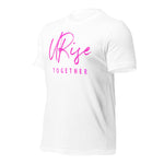 URise Together Logo Unisex Cotton T-shirt - White/ Pink