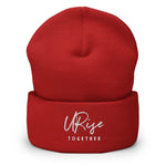 "URise Together" Embroidered Cuffed Beanie - Red - URiseTogetherApparel