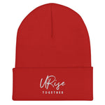 "URise Together" Embroidered Cuffed Beanie - Red - URiseTogetherApparel