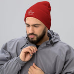 "URise Together" Embroidered Cuffed Beanie - Red - URiseTogetherApparel