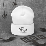 "URise Together" Embroidered Cuffed Beanie - White - URiseTogetherApparel