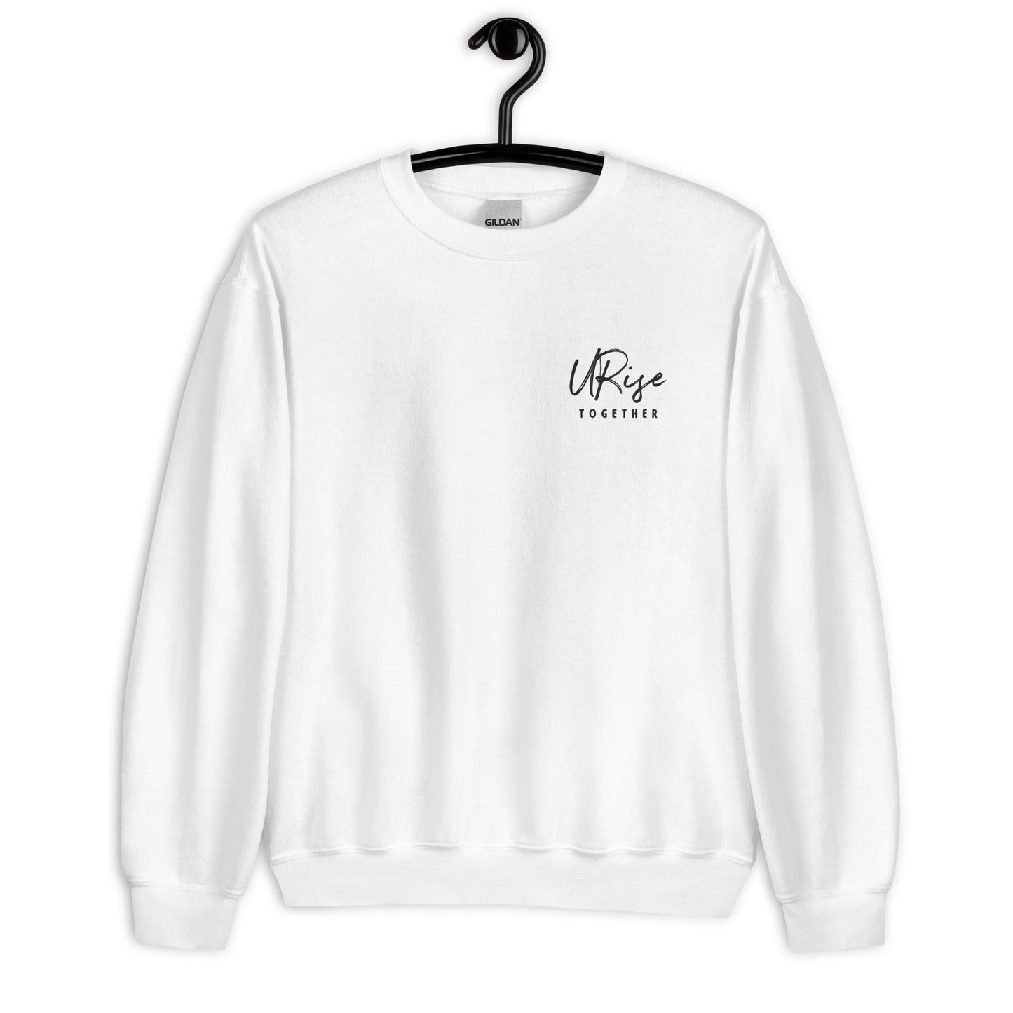 "URise Together" Embroidered Sweatshirt - White - URiseTogetherApparel