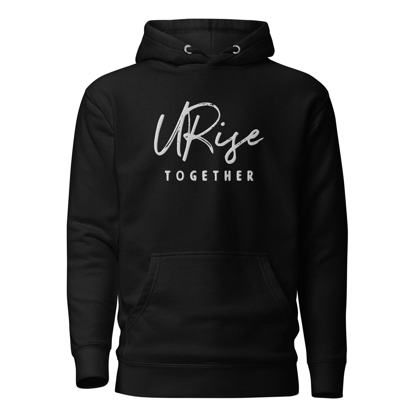 "URise Together" Embroidered logo Hoodie - Black - URiseTogetherApparel
