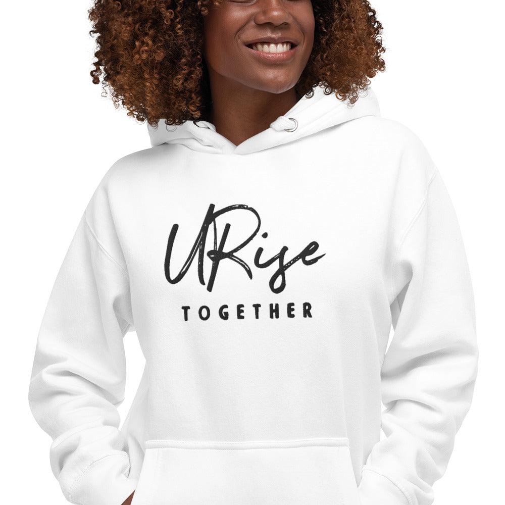 "URise Together" Embroidered logo Hoodie - White - URiseTogetherApparel